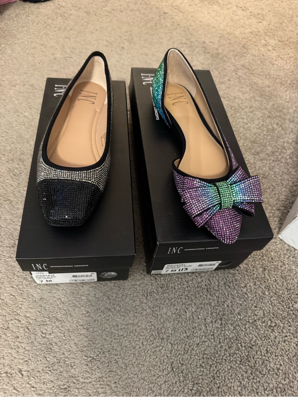 INC International Concepts Women's Embellished Ballet Flats Bundle Size 7M